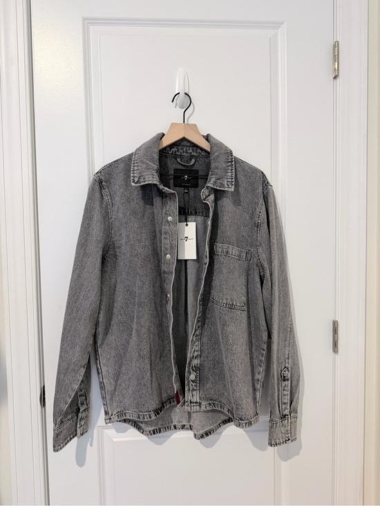 7 For All Mankind Other - Men’s 7 For All Mankind Washed Gray Denim Jacket